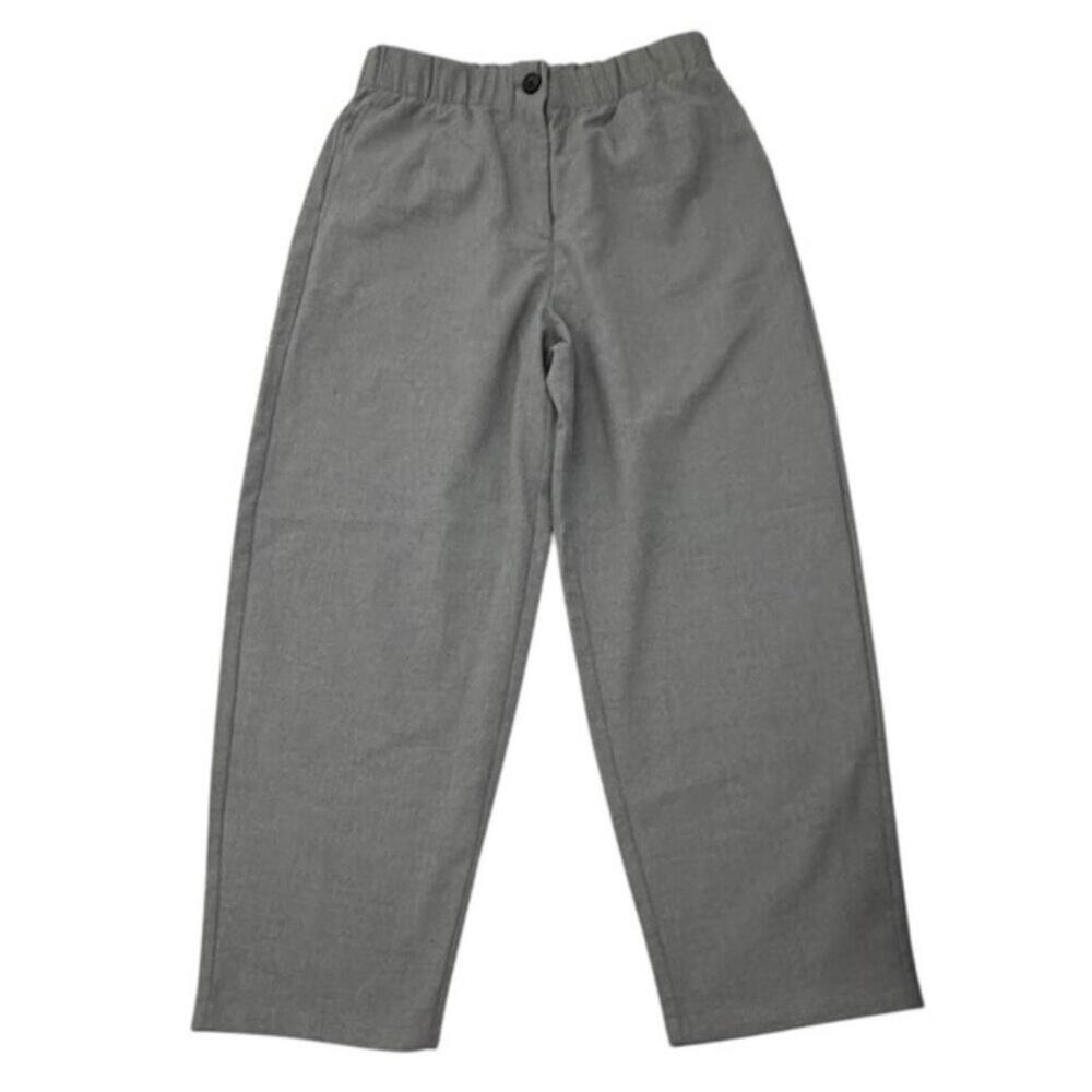 NWT ZARA Elastic waste back pockets straight ankle gray side 8372/317/803 Medium - Picture 1 of 11